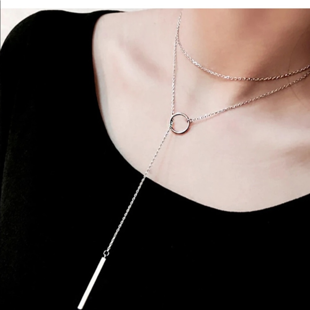 Sterling silver lariat necklace